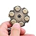 Fidget Hand Spinner - Six Shooter Gun Barrel Design - Brass Metal - Ultra Fast and Quiet - Superior R188 Ceramic Bearing - 6 Mins Spin Time - Relaxing and Fun Stress Reducing Toy - Boredom, ADD, ADHD
