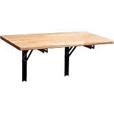 Wallmaster Wall Mounted Folding Workbench Heavy Duty Fold Down Work Table | Collapsible Utility Desk Laundry Wall Desk with Metal Shelf Bracket (32 x 18 Inch)