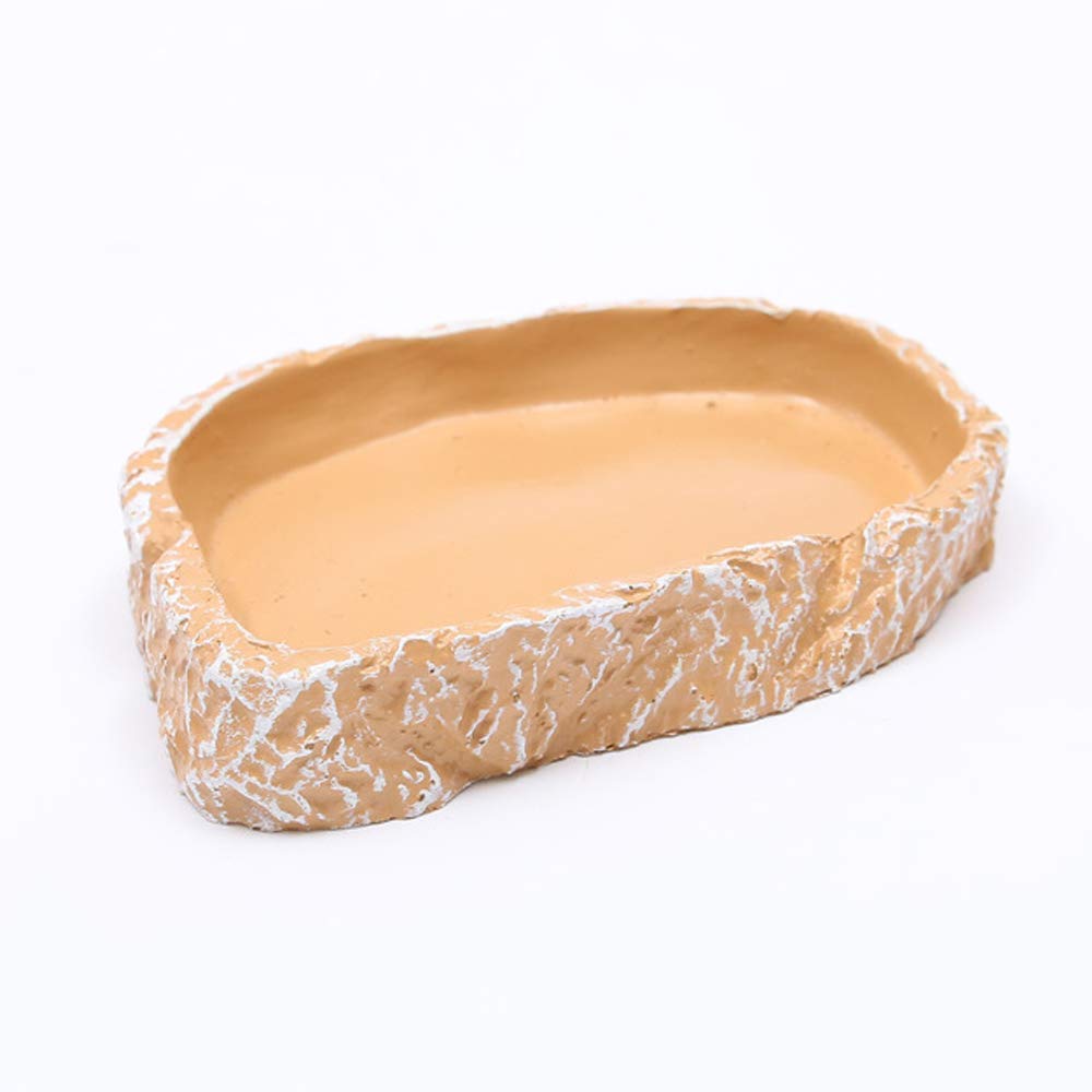VOANZO Reptile Water Bowl Terrarium Water Dish Food Feeding Bowl for Reptile Amphibian Pets Snake Tortoise Frog Lizard Spider