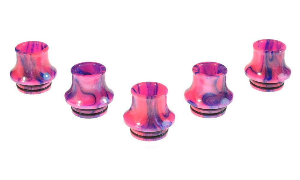 Armerah Cone 810 Drip Tip eCig Mouthpiece Short/Big Epoxy Resin 5 Pack Pink