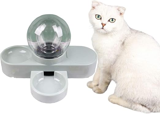 Amazon Co Jp ペットボウル 猫食器 えさ 皿 フードボウル ウォーターボトル 自動給水 犬猫用 給水器 ごはん皿 お水入れ 猫 犬 グレー ホーム キッチン