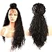 Helene Glueless Lace Front Wigs Long Curly Natural Wave Realistic Looking Synthetic Lace Front Wig Natural Hairline Heat Resistant Fiber Wig for Women with Baby Hair (24 Inch Black Color)