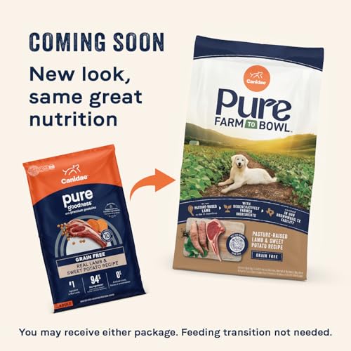 CANIDAE PURE LIMITED INGREDIENT PREMIUM ADULT DRY DOG FOOD, REAL LAMB & SWEET POTATO RECIPE, 12 LBS, GRAIN FREE
