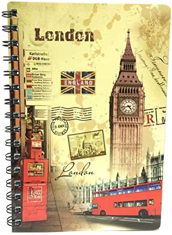 Sardar Ji Toys London Vintage A5 Spiral Notebook- 80 Ruled Pages (8.3 x 5.8 inches)