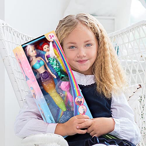 BETTINA Pink Hair Mermaid Princess Doll with Little Mermaid Doll