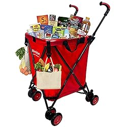 EasyGo Rolling Cart Folding Grocery Shopping Cart