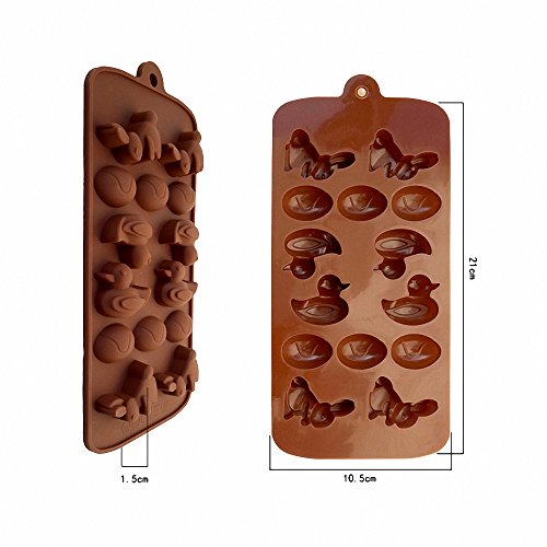 2-Pack Bunny Duck Egg Molds - Mold Easter Sunday Silicone Molds for Chocolate, Ice Cube, Jello, Hard Candy, Gummy