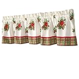 Christmas Floral Poinsettias Window Valance