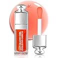Hydrating Lip Glow Oil, Moisturizing Plumper Lip Gloss, Transparent Plumping Balm, Tinted Balm Care 0.2 OZ - 004 CORAL