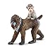 Schleich Female Mandrill Toy Figure with Baby