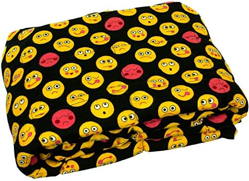 Calming Covers Weighted Blanket for Kids (6 lbs, 35 x 41, Pink Emojis Flannel)