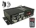 Kinter MA120+ 2-Channel Auto Home Cycle Mini Digital Amplifier USB/MP3/FM Amplifier with Remote Control and Extension Cable with 12V 3A Power Supply Black