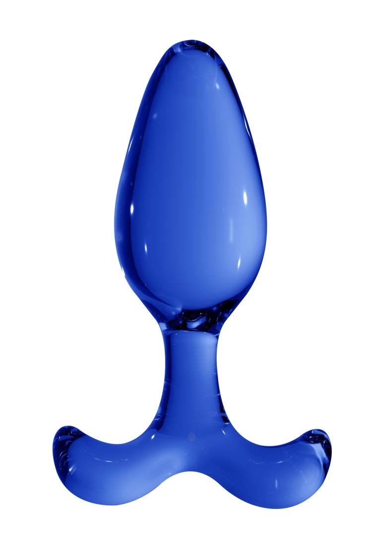 Chrystalino Glass Dildo Dong Expert Buttplug, Blue