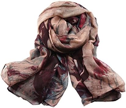 Women Long Scarves Nature Style Flower Desgin Scarf Shawl (Style 2)
