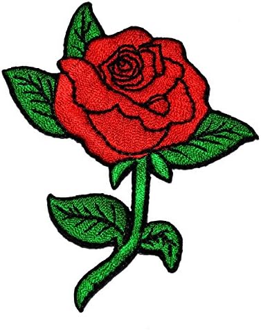 Red Rose DIY Applique Embroidered Sew Iron on Patch / 3 Pcs