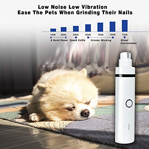 Pieviev Dog Nail Grinder Quiet Electric Dog Nail Trimmer Kit for Dogs & Cats, 3 in 1 Multi-Function, 2 Speed, Portable & Rechargable, Painless for Paws Grooming Trimming Smoothing (Case Included)