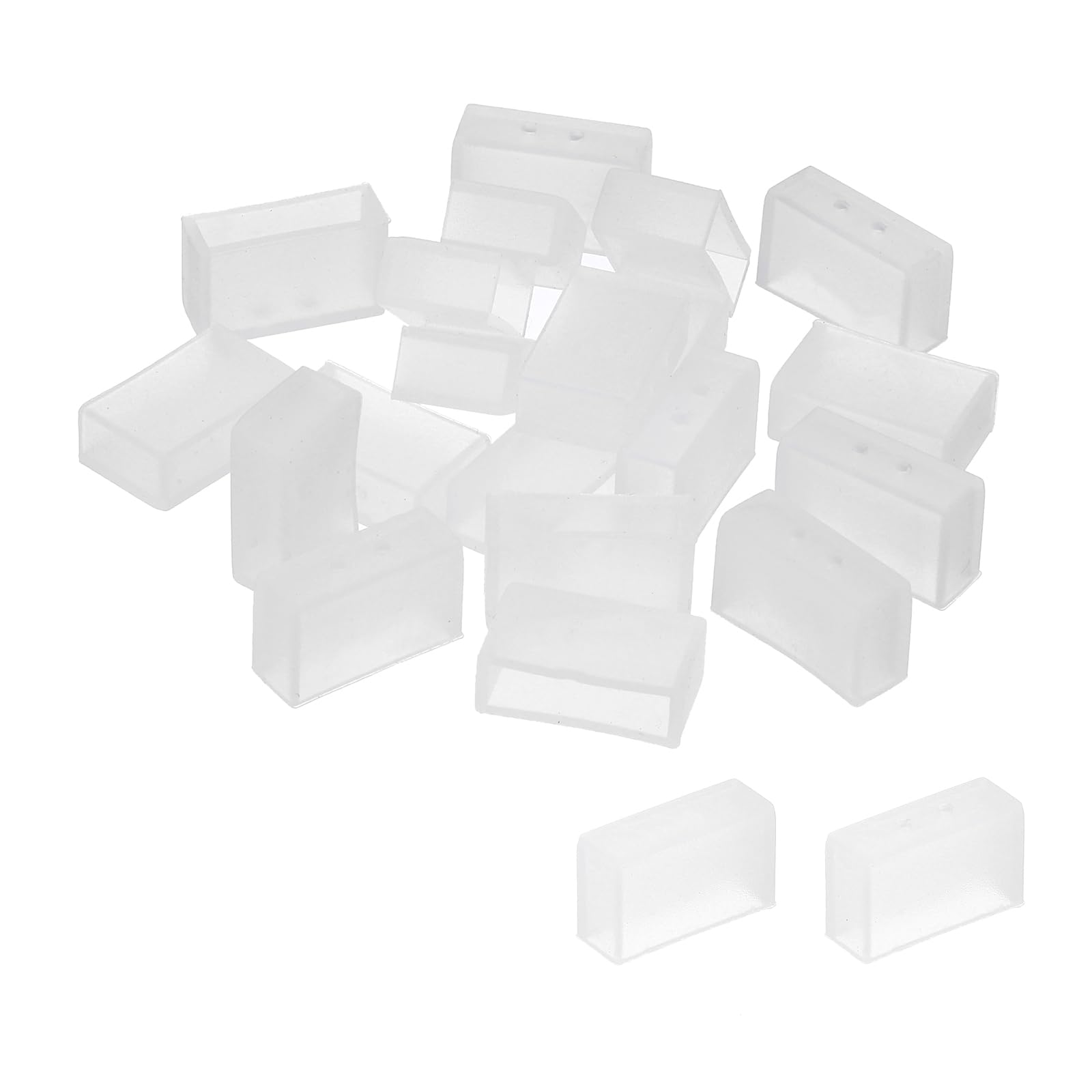 PATIKIL Silicone End Cap Plug Cover for Strip Light, 40 Pack IP67 Waterproof Fit 12mm Wide LED Strip Light, 2 Styles (Non Hole and 2 Holes)