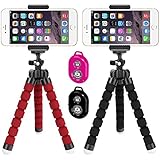Flexible Tripod, IHUIXINHE Stand Holder, Octopus Style Portable and Adjustable with Bluetooth Wireless Remote Control Shutter,Tripod for Iphone Android Digital Camera Gopro (2 Pack)