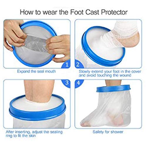  Clothful  New Reusable Waterproof Adult Foot Cast Bandage Protector Clear Bathing Cover