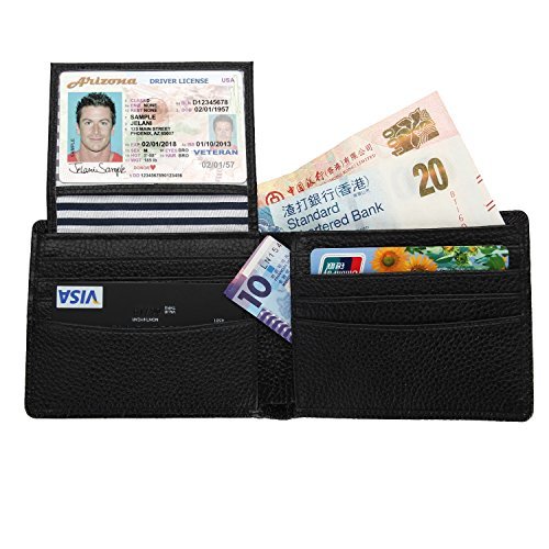 Acelive Slim RFID Blocking Bifold Leather Wallet for Men Credit Card Protector