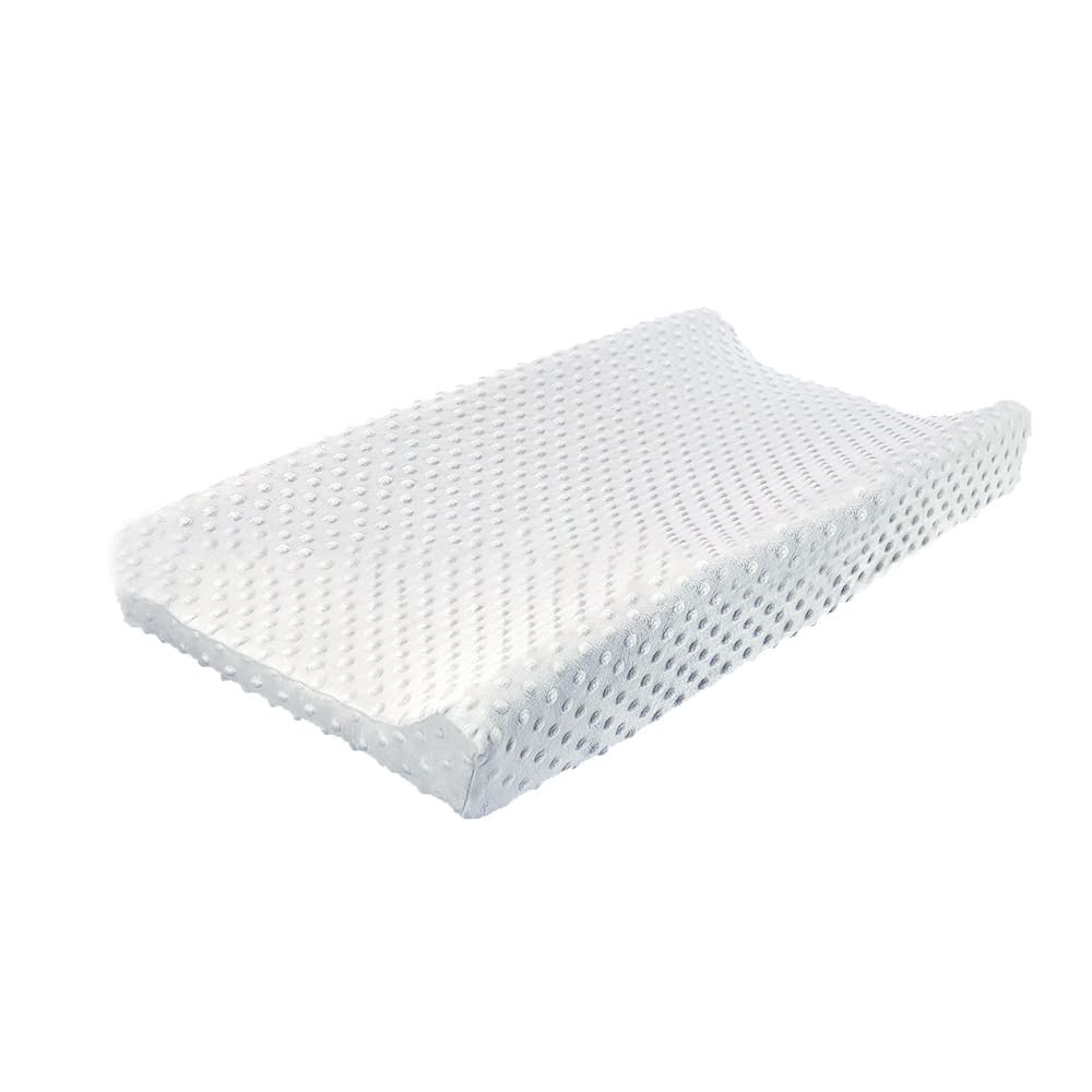 iEvolve Changing Pad Cover Ultra Soft Minky Dots Changing Table Cover Breathable Changing Table Sheet Diaper Changing Pad Cover for Baby Boys Girls (White)