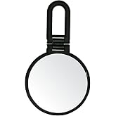 Danielle Folding Makeup Mirror with Handle/Stand, 10X Magnification, Midnight Matte