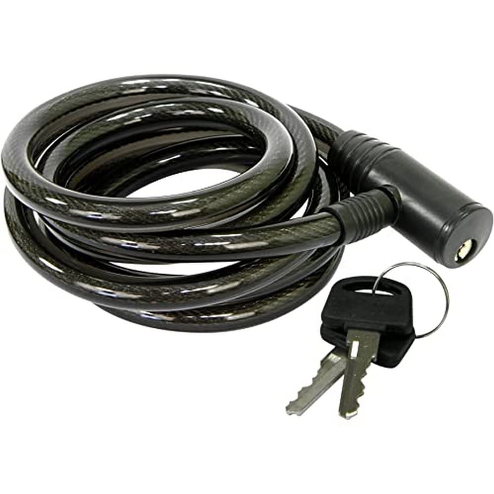 Rolson Bicycle Coil Lock, 12 x 2000 mm, Key Lock, 1 piece, Modern, Nylon/a, Pvc