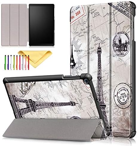 Cookk Case for SM-T510/T515, Galaxy Tab A 10.1 Inch 2019 Cover, Ultra Lightweight Slim Folding Stand Skinshell Case Compatible with Samsung Galaxy Tab A 10.1" 2019, Retro Tower