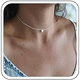Ximdble Vintage Tiny Star Necklace Gold Star Pendant Necklace Boho Star Choker Necklace Minimal Choker Necklace for Women