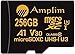 Amplim 256GB MicroSDXC UHS-I U3 V30 A1 C10 100MB/s 4K UHD & Full HD Micro SD Memory Card with Adapter, Switch Compatible - Gold