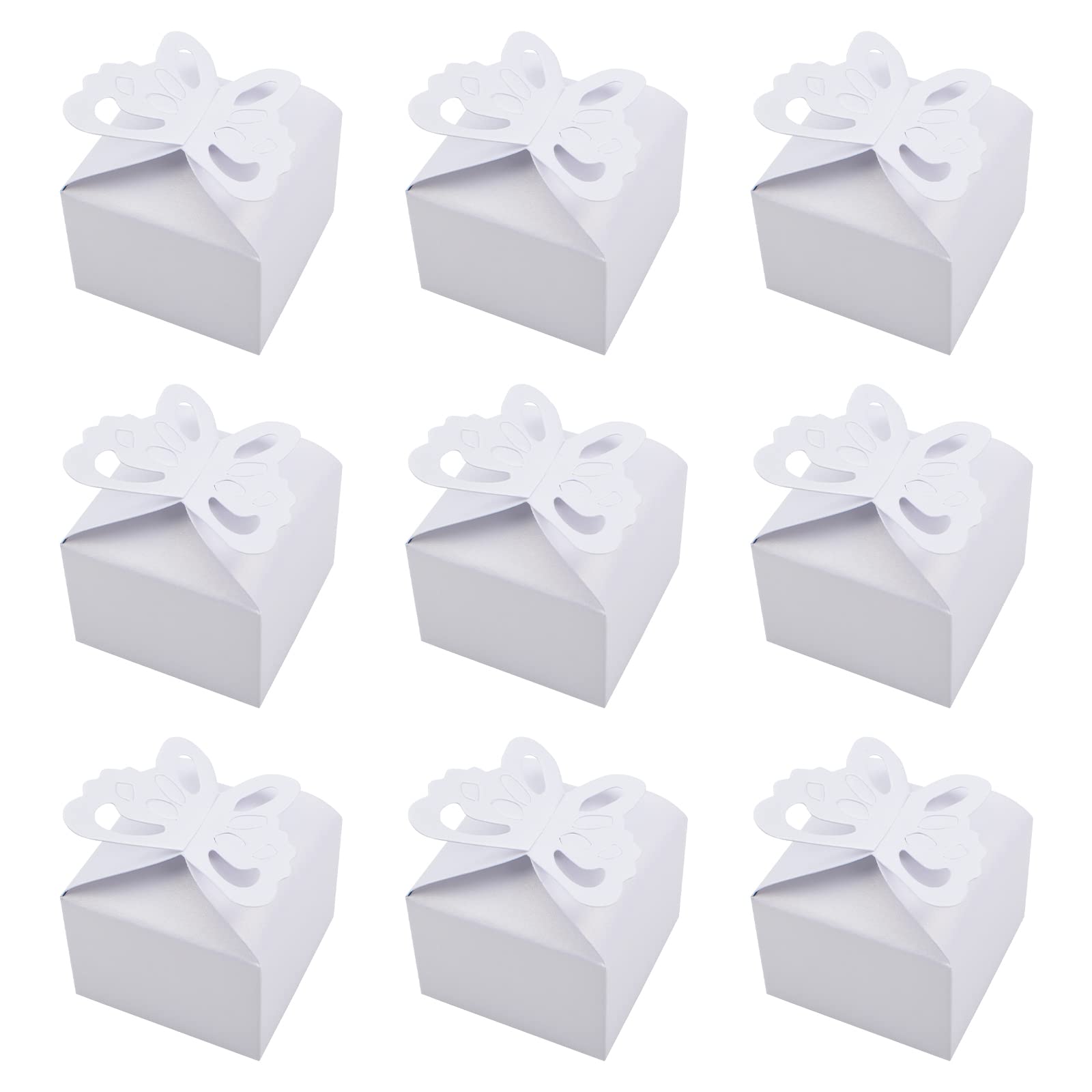MOROBOR White Butterfly Candy Boxes - 50pcs Wedding & Party Favours
