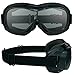 Motorcycle Safety Goggles Over Rx Prescription Glasses, Black Frames, Dual Foam