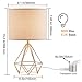 Hong-in Modern Gold Table Lamps Geometric Hollowed Out Base, 15.2