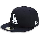 New Era MLB Los Angeles Dodgers Black with White 59FIFTY Fitted Cap