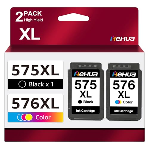 PG-575XL CL-576XL Printer Cartridges 575 XL 576 XL Compatible with Canon Printer Cartridges 575 576 for Canon PIXMA TS3550i TS3551i TS3750i TS3751i TS3752i TR4750i TR4751i TR4755i TR4755i 6i (1 Black, 1 Colour