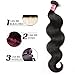 Mscove Hair Brazilian Hair 3 Bundles Body Wave Grade 6A Unprocessed Virgin Human Hair Weave Extensions Total 300g Natural Color (18inch 20inch 22inch)