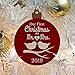 GRAPHICS & MORE Our First Christmas as Mr and Mrs 2022 Married Kissing Birds Red Background Wood Christmas Tree Holiday Ornament