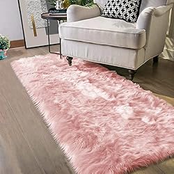 Latepis Pink Rugs for Bedroom Girls Washable Runner