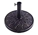 Outsunny Round Decorative Cast Stone Umbrella Holder Base, 17.5-Inch, Bronze Finish