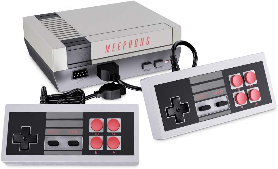 MEEPHONG 620 Classic Retro Games Console Inside AV Out Classic Mini Family Computer NES Console Built-in 500 Game Player with 2 Button Controllers