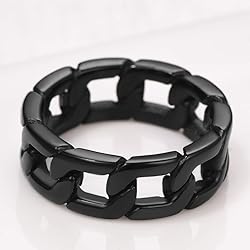 Chain Thumb Rings Men Black Ring Size 12 Cuban Link