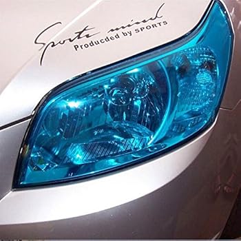 fangfei 12 48 inches Self Adhesive Auto Car Tint Headlight Taillight Fog Light Vinyl Smoke Film Sheet Sticker Cover (Blue)