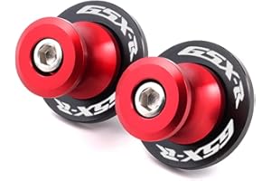 LQMY 2pcs 8mm M8 X1.5 Motorcycle Swing arm Sliders Spools for Suzuki GSXR 600 750 1992-2024 GSX-R 1000 2001-2024 GSXS 600 750 1000 GSX-8R GSX-8S 2023(Red)