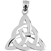 925 Sterling Silver Traditional Celtic Trinity Knot Charm Pendant (0.75")