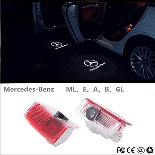 CAMHOHO 2Pcs LED Car Door Courtesy Laser Projector Lamp Logo Ghost Shadow Light for Mercedes Benz A B C E ML GL Series Car Welcome Lights
