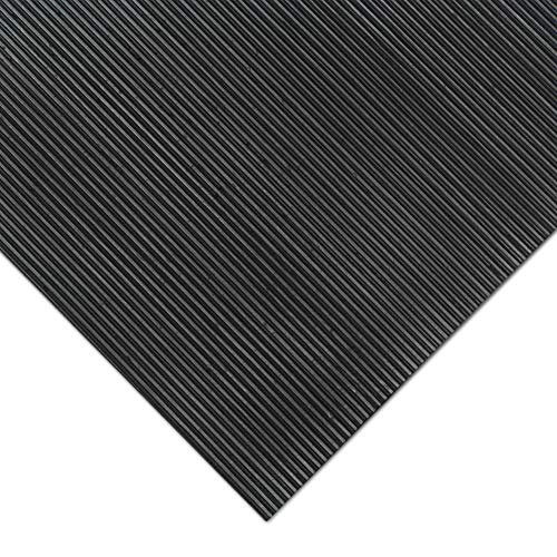RubberCal 03_167_W_FR_04 Fine Rib Corrugated Rubber Floor Mats, 1/8