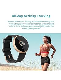 Reloj inteligente para mujer, para iPhone y Android, con monitor de sueño, resistente al agua, cámara remota GPS, pantalla de activación automática