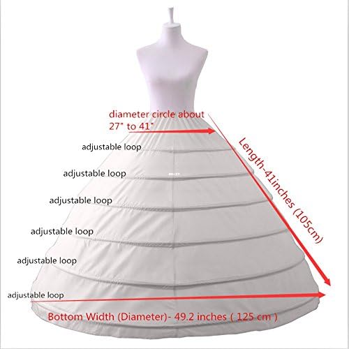 G Marry Full A-line 6 Hoop Floor-length Bridal Dress Gown Slip Petticoat (White)