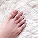 Natural French False Toe Nail Tips with Design Press on Nails with Glue Full Cover Short Square Toenails 24 pcs/set Nude Color
