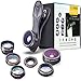 Phone Camera Lens Kit - iPhone Camera Lens - Fisheye Lens | Wide Angle Lens | Zoom Lens for Smartphone | Telephoto Lens | Macro Lens - Universal 7 in 1 Clip On Lens with Protective Case and Lens Caps